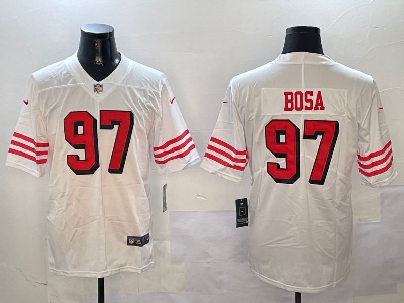 Men San Francisco 49ers 97 Bosa White Throwback 2024 Nike Limited NFL Jersey style 0104